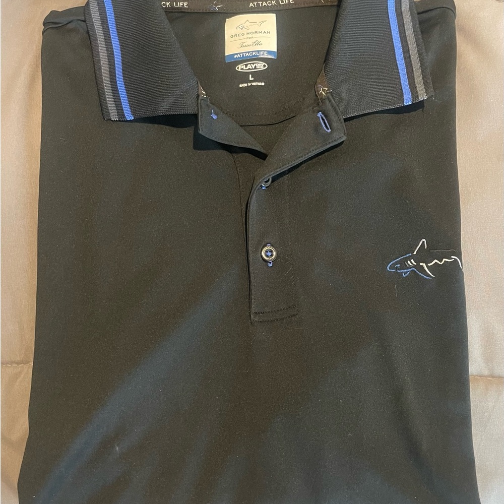 Attack Life by Greg Norman Black Polo Golf Shirt